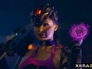 Overwatch xxx ล้อเลียน เพศสัมพันธ์ ด้วย superhero aletta มหาสมุทร