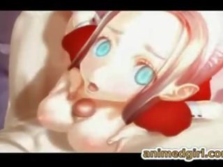 Сладурана 3d хентай прислужница tittyfucked и cummed на лице