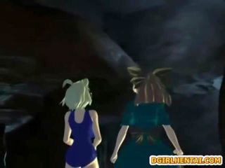 魅力的な 3d エロアニメ ととも​​に すてきな ティッツ glorious 戦い