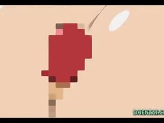 Bystiga hentai djupt fittor körd och creampie